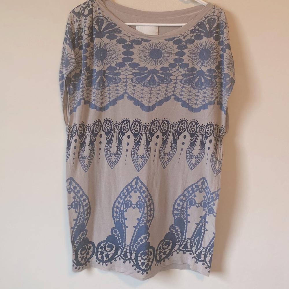 3.1 Phillip Lim Silk & Cotton Patterned Tunic Blouse